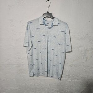 Puma Polo Shirt Mens Extra Large Sea Plane Tropical Print Golf Casual Athletic